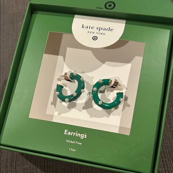 Kate Spade X Target Jewelry - KATE SPADE x TARGET Pearl Polka Dot Hoop Earrings NEW